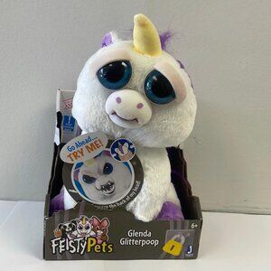 Feisty Pets 2015 9" Unicorn Glenda Glitterpoop White Plush Toy NEW with …